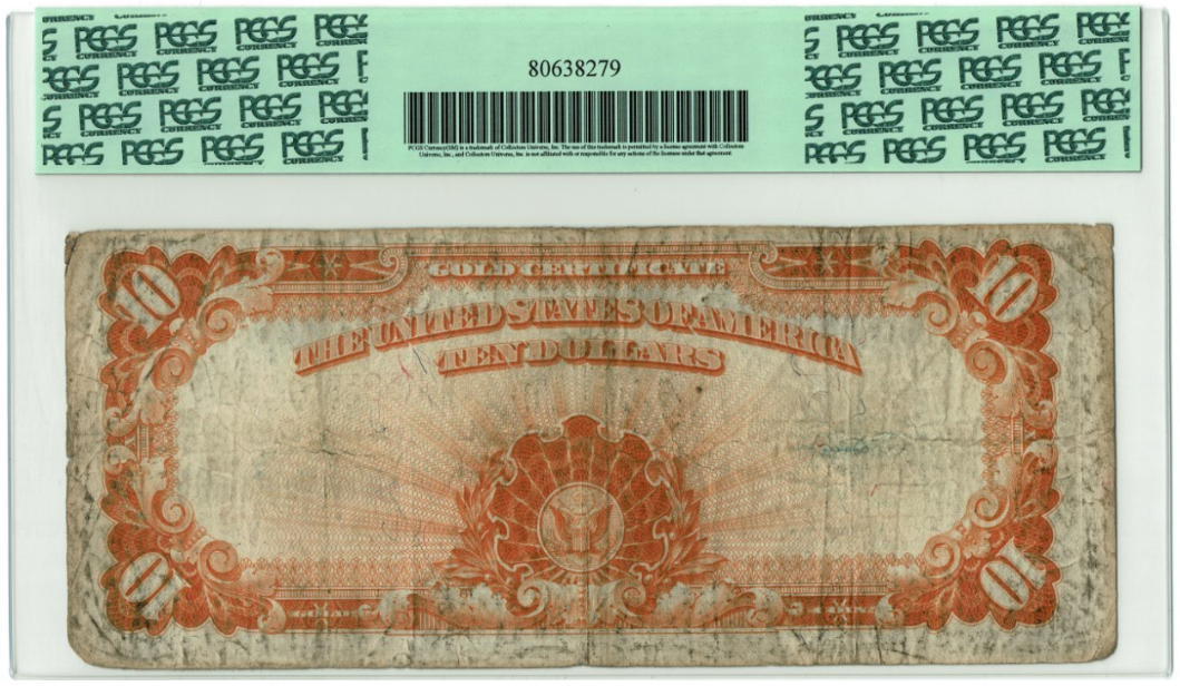 1922 $10 Gold Certificate Reverse.PNG