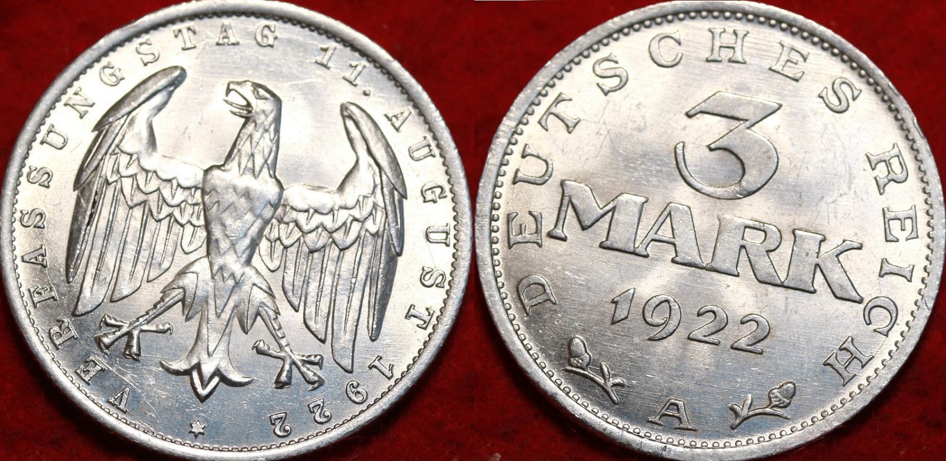 1922-A Unc Germany 3 Marks Foreign Coin  $24.50  362385379475  vette1986 a.jpg
