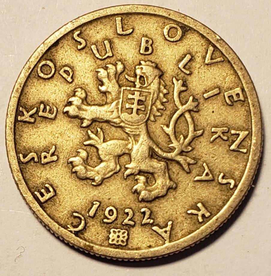 1922 Ceskoslovenska coin obv.jpg