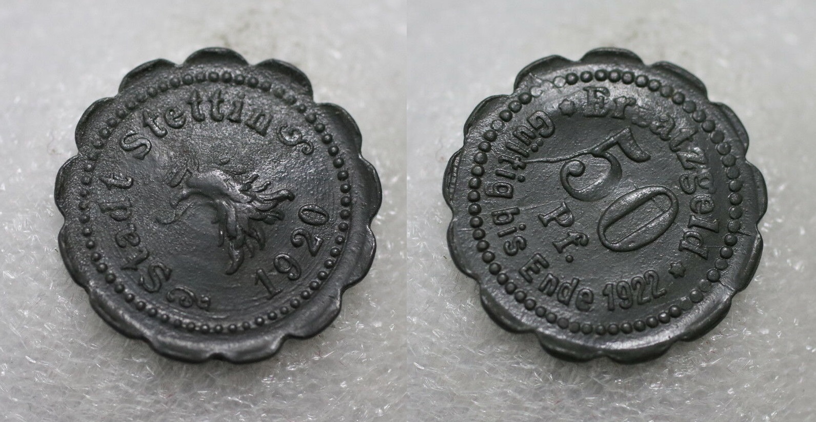 1922 Germany War Money 50 Pfenning Stettin A73 #K2989.jpg