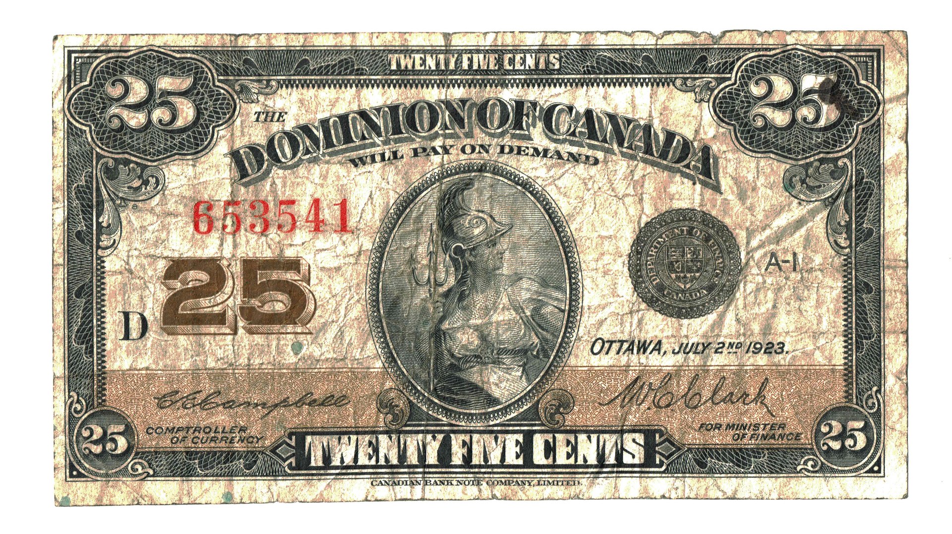 1923 Canada 25 Cents Shinplaster Obverse.jpg