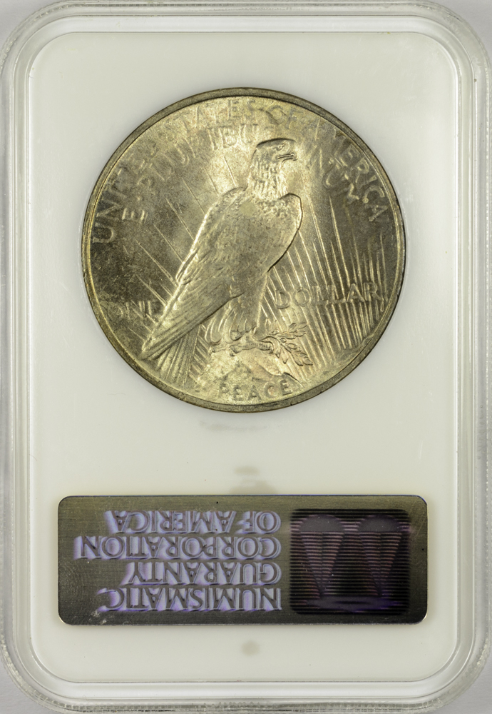 1924 SILVER DOLLAR - PEACE LIBERTY HEAD NGC MS 62, CAC green! $1 Rev Slab.jpg