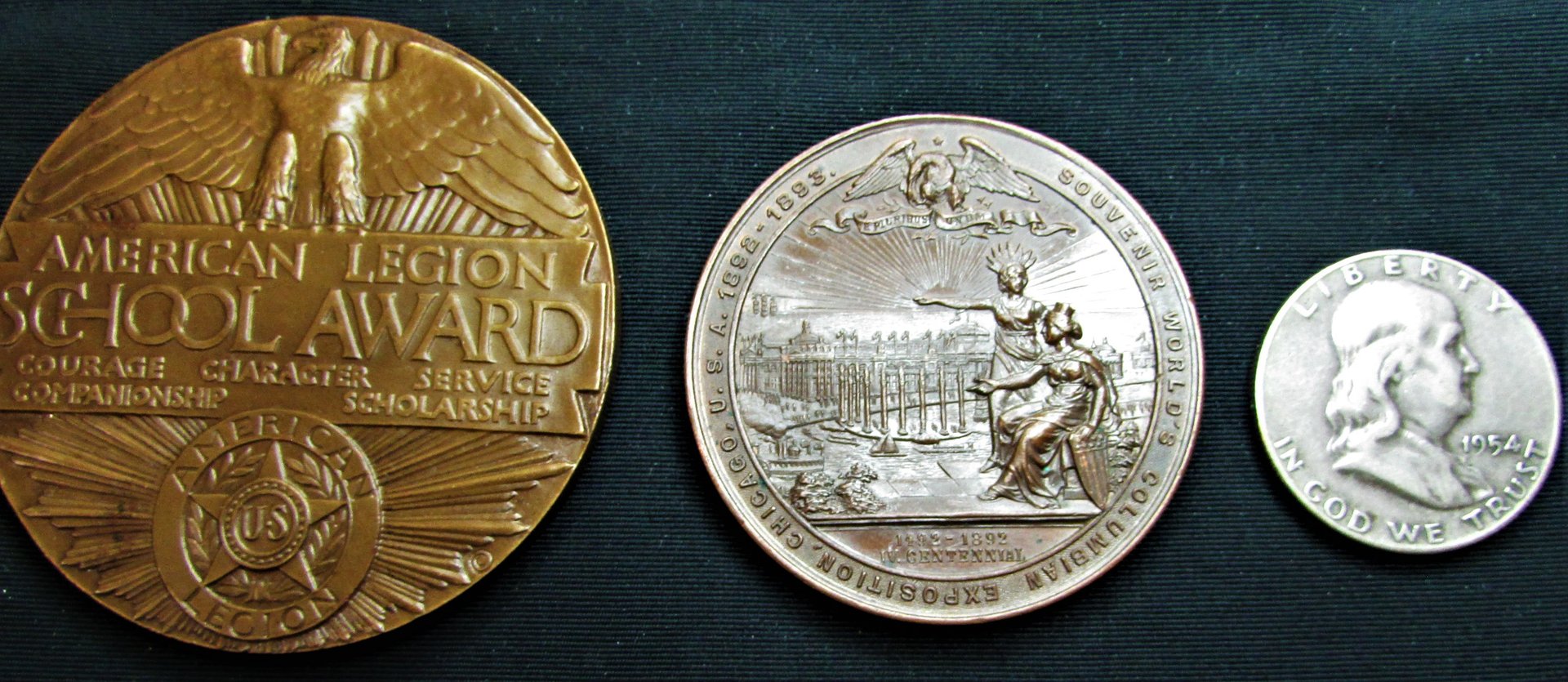 1925 American Legion School Award - size comparison.JPG