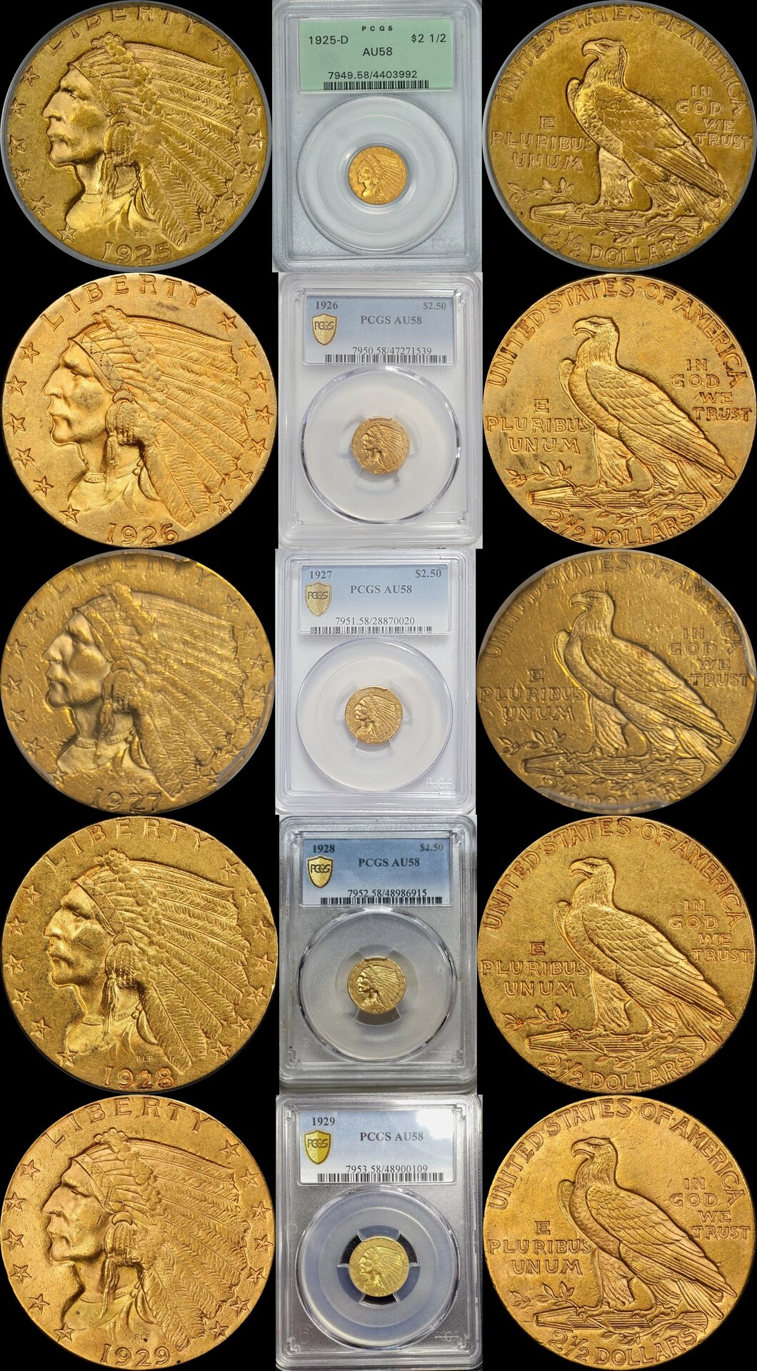 1925  D 1926 1927 1928 1929 Quarter Eagle AU 58.jpg