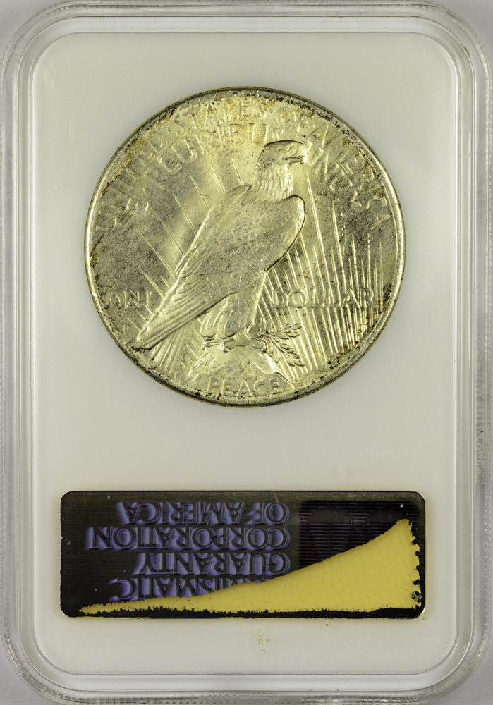 1925 SILVER DOLLAR - PEACE LIBERTY HEAD NGC MS 64, CAC green! $1 Rev Slab.jpg