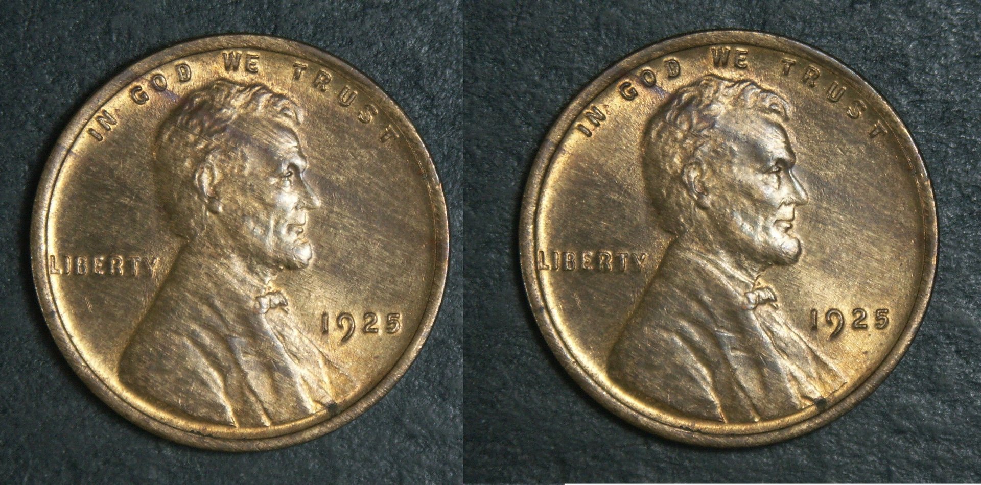1925 Unique Beauty! Bu-Unc Wood Grain Lincoln Wheat Cent Improper Alloy Effect $24.50 + ship (1).jpg