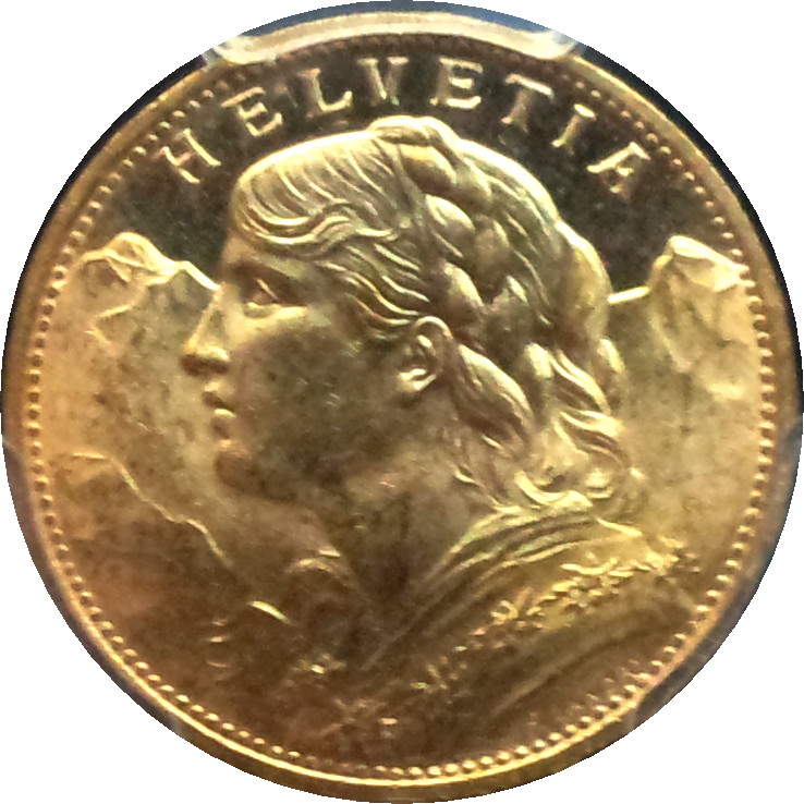 1926 B Switzerland Twenty Franc MS64 Obv.JPG