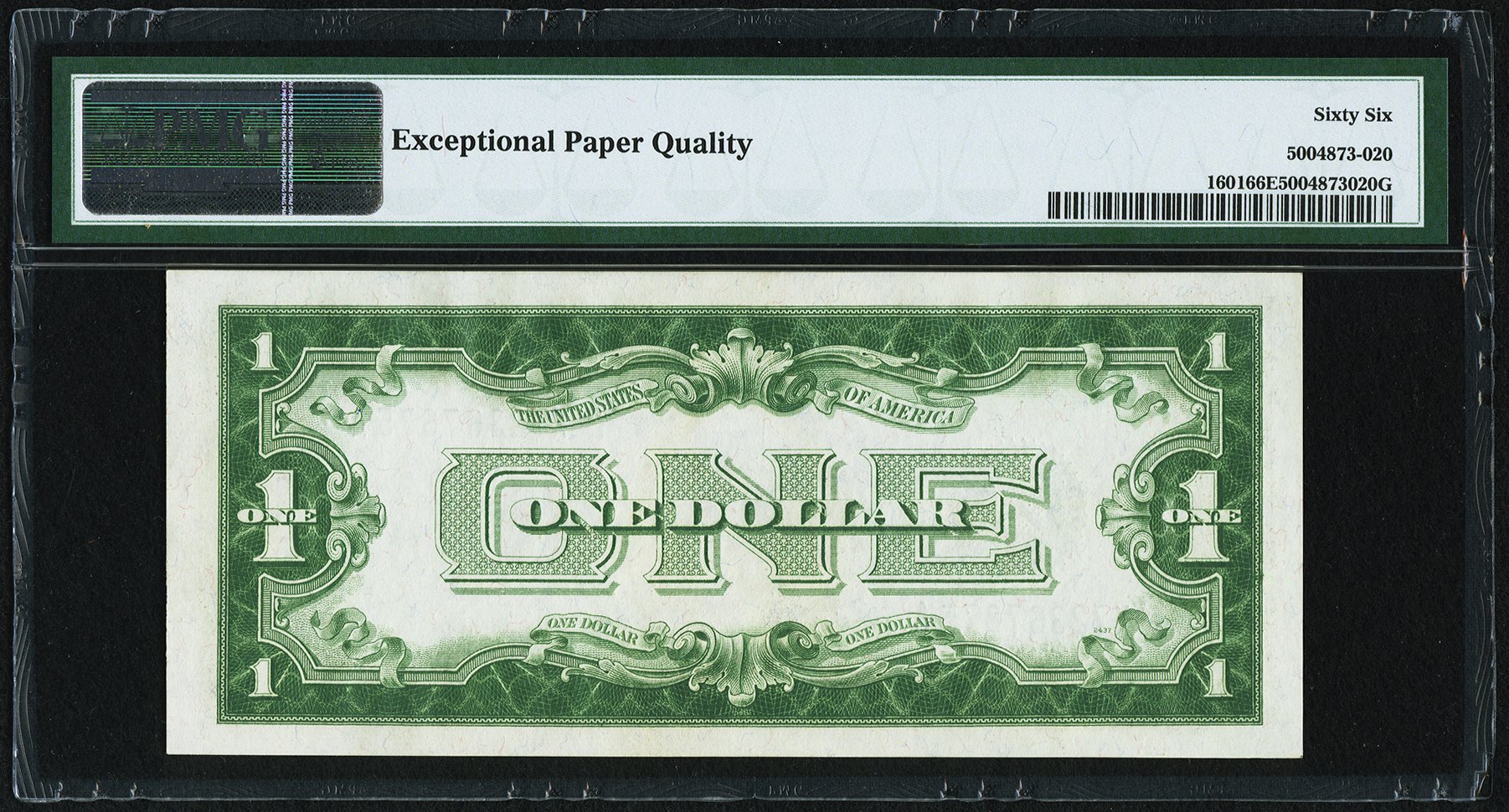 1928A $1 SC FR #1601 PMG 66 back.jpg