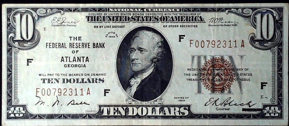 1929 $10.00 National currency Atlanta.jpg