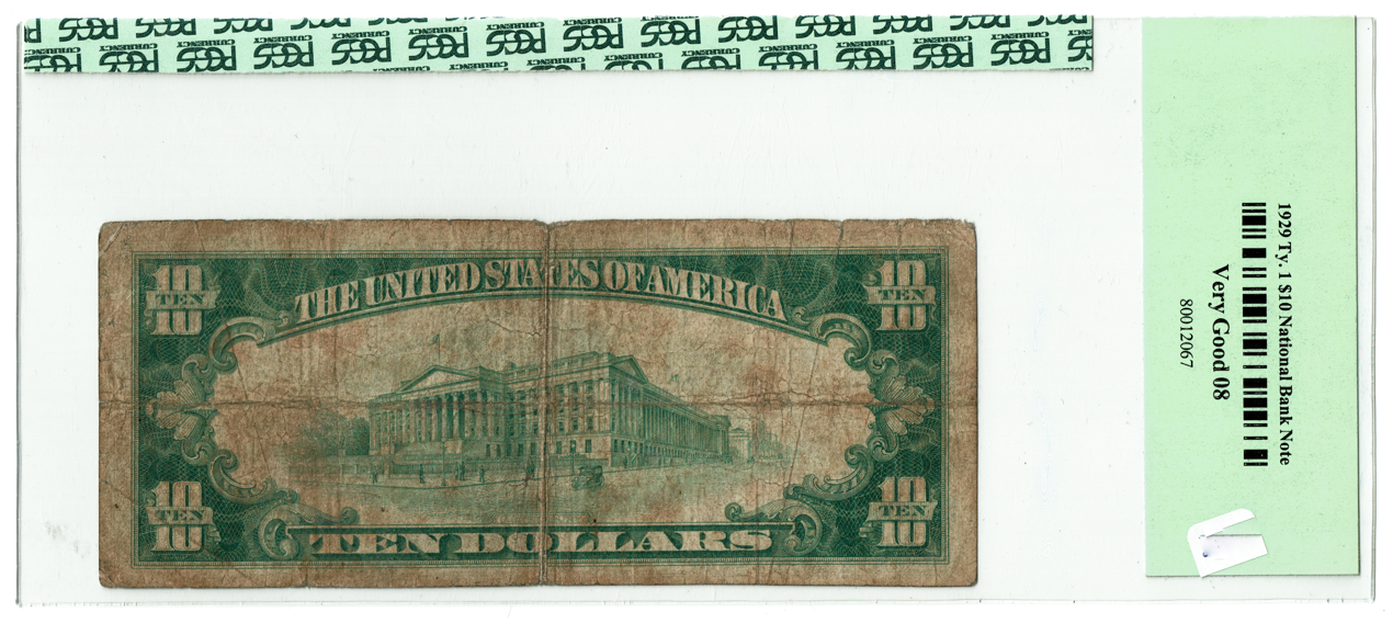 1929 $10 National Bank Note Bradford, PA Reverse.png
