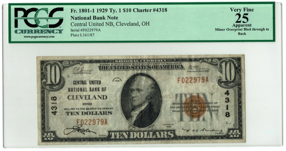 1929 $10 National Bank Note Cleveland Ohio.PNG
