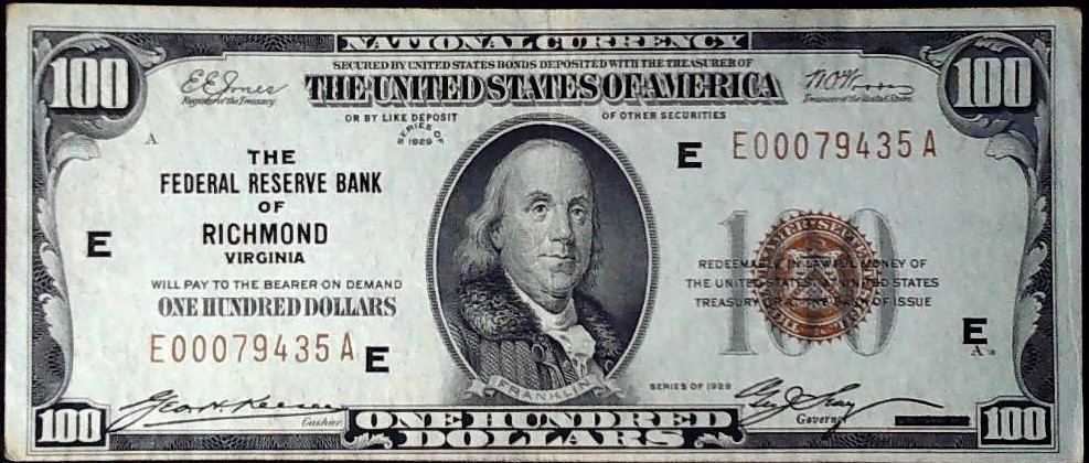 1929 $100.00 National currency Richmond.jpg