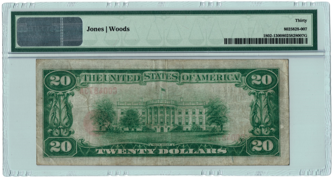 1929 $20 National Bank Note Birmingham Alabama Reverse.PNG