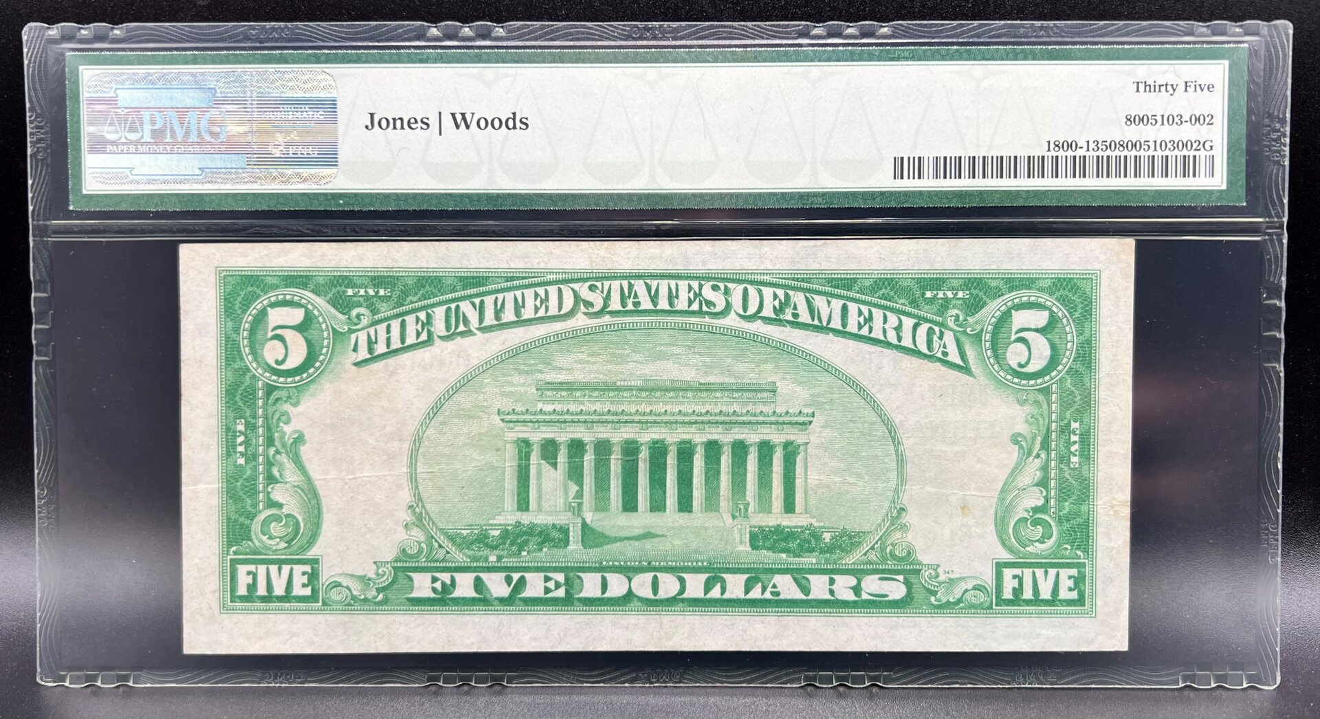 1929 $5 Fernandina FL Reverse.jpg