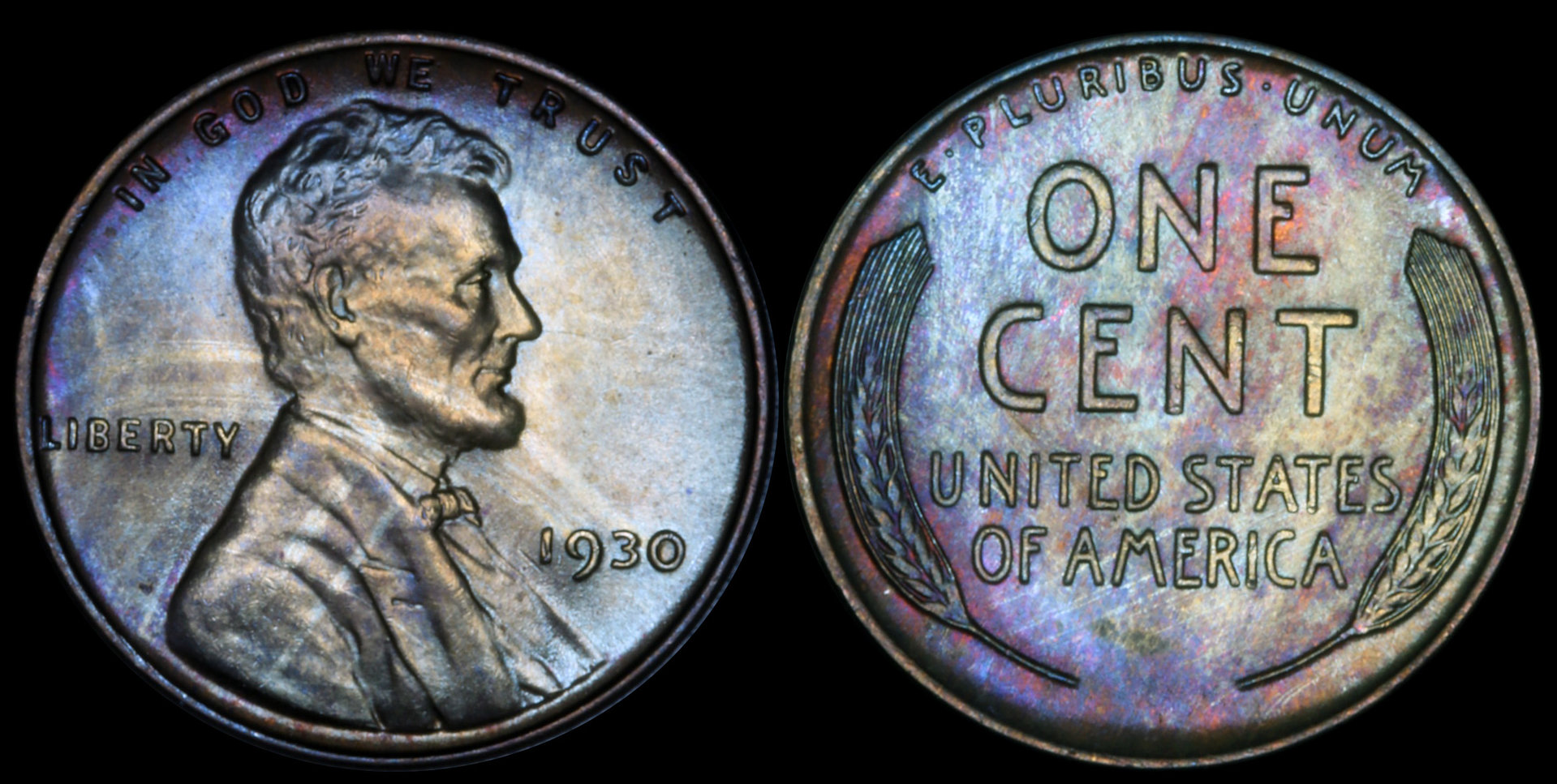 1930 Lincoln Wheat Cent RAW Toned.jpg