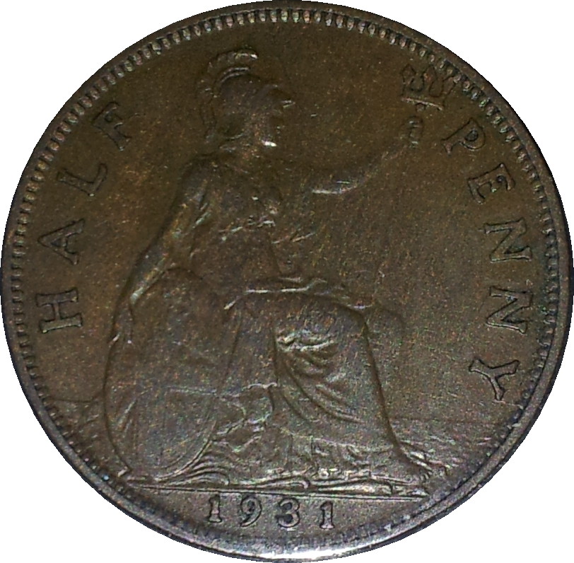 1931 Great Britain Half Penny Rev.JPG