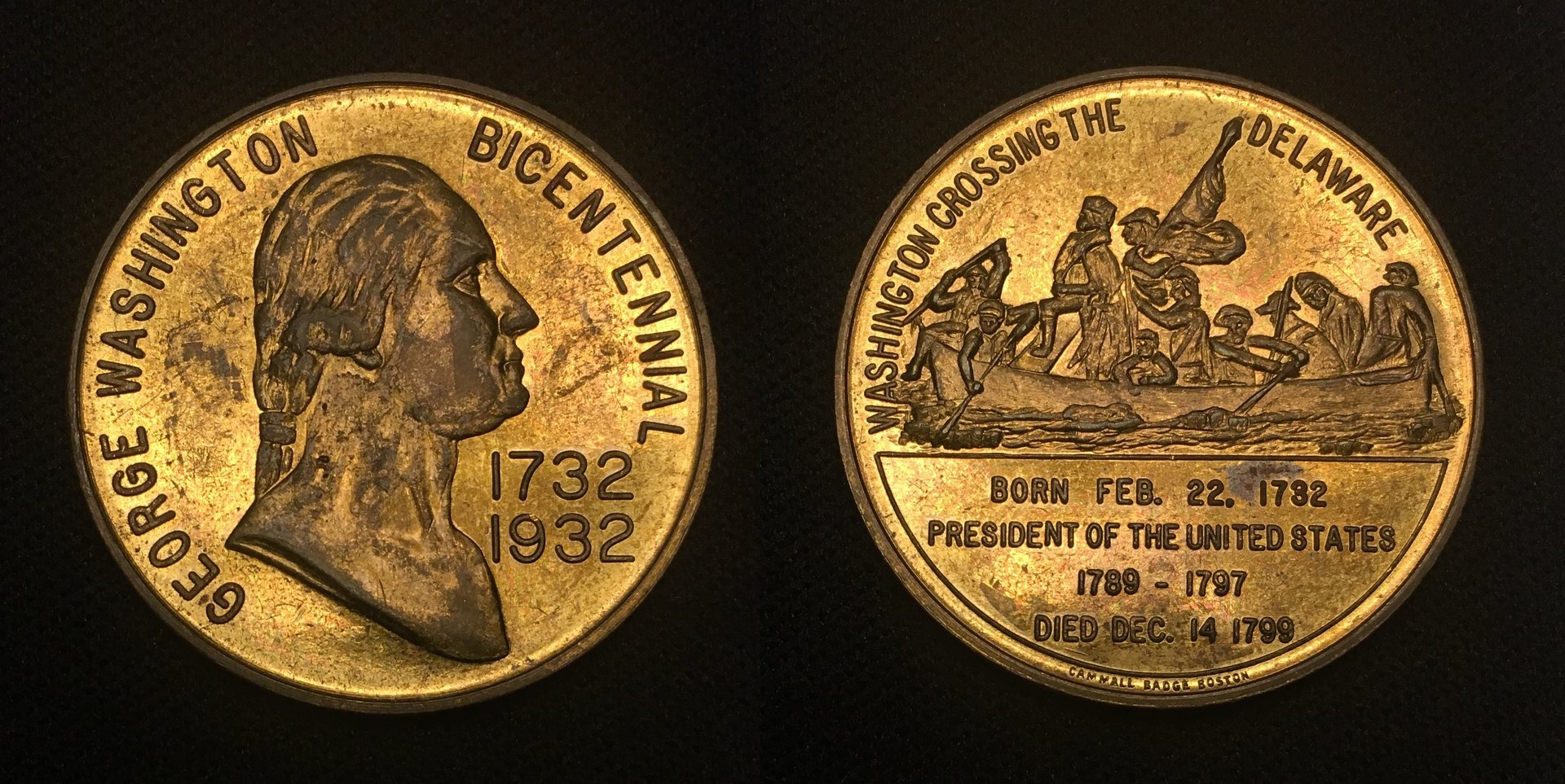 1932 George Washington Bicentennial - Washington Crossing the Delaware Combined.jpg