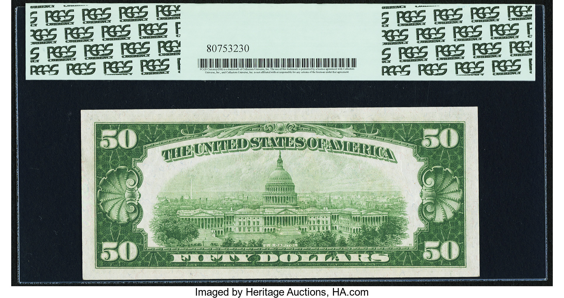 1934 $50 FRN FR #2102-B PMG 58 back.jpg