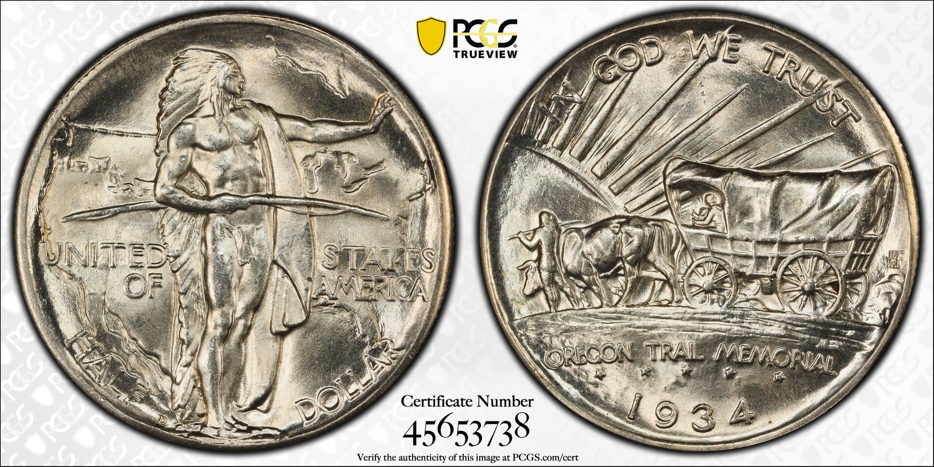 1934-D Oregon Trail Memorial Commemorative Half Dollar  PCGS MS66  cert 45653738.jpg