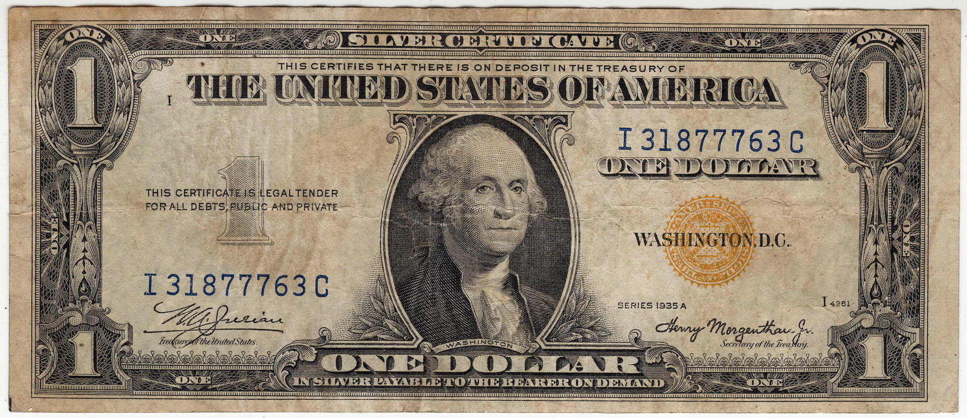 1935 A 1 Dollar North Africa Note I31877763C - Obverse.JPG