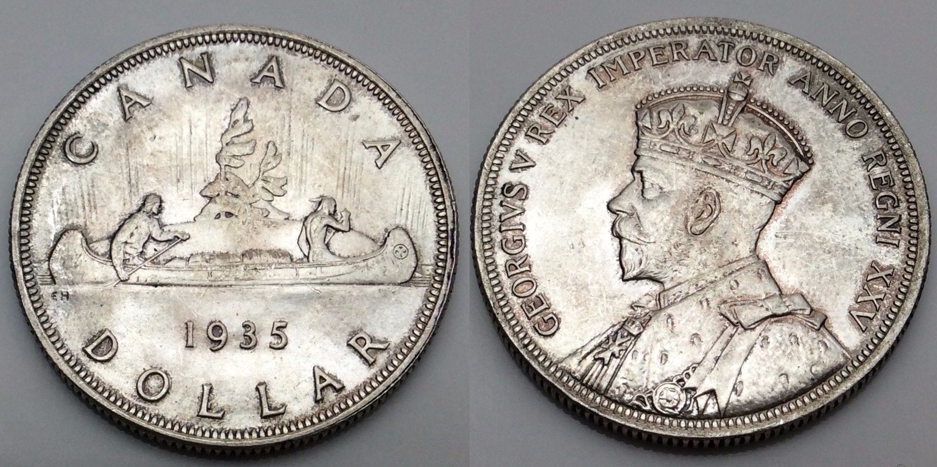 1935 Canada One Dollar 800 Silver Bu Coin   292368875812 nordev .jpg