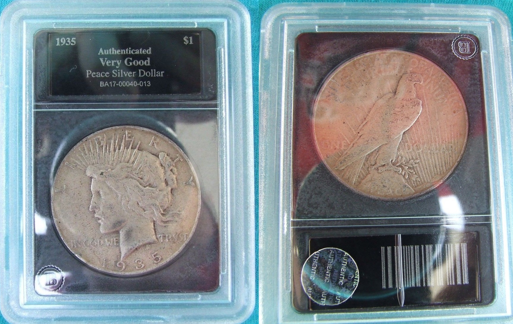 1935-S SEMI-KEY PEACE SILVER DOLLAR – 1935S - 1935 - S Bradford Exchange B-horz.jpg