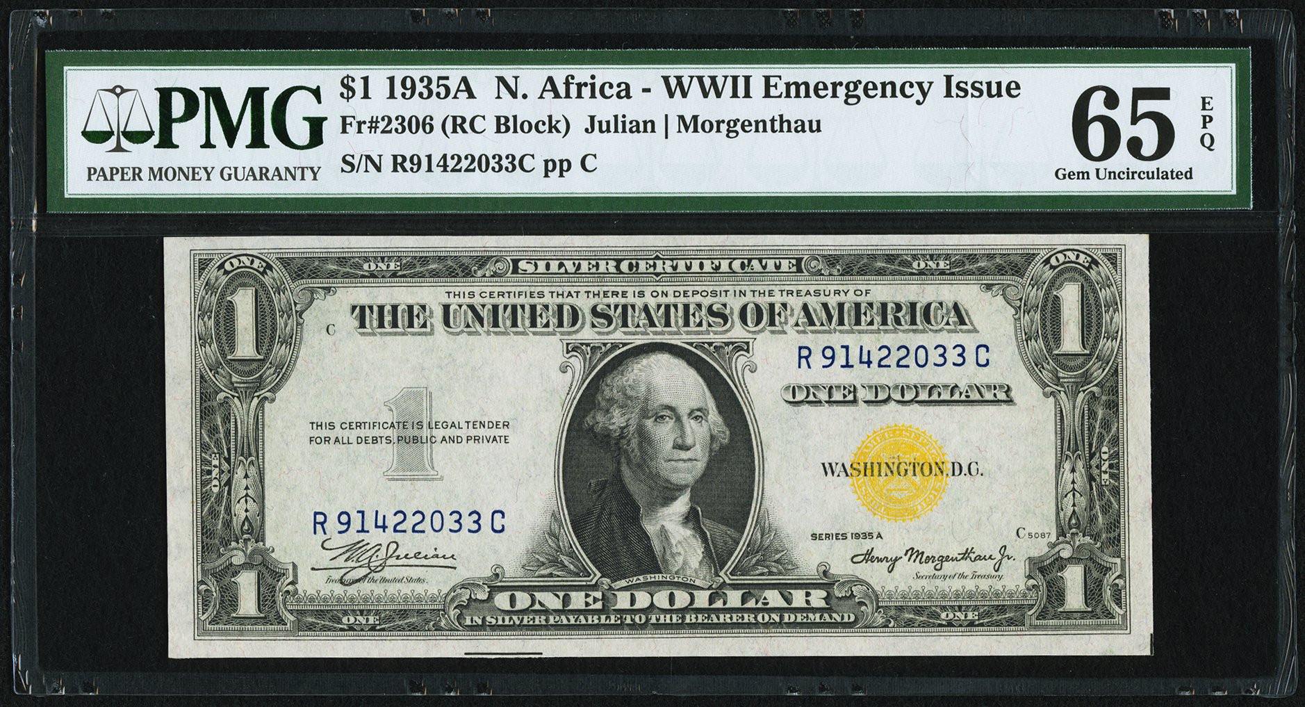 1935A $1 SC FR #2306 N. Africa WWII front.jpg