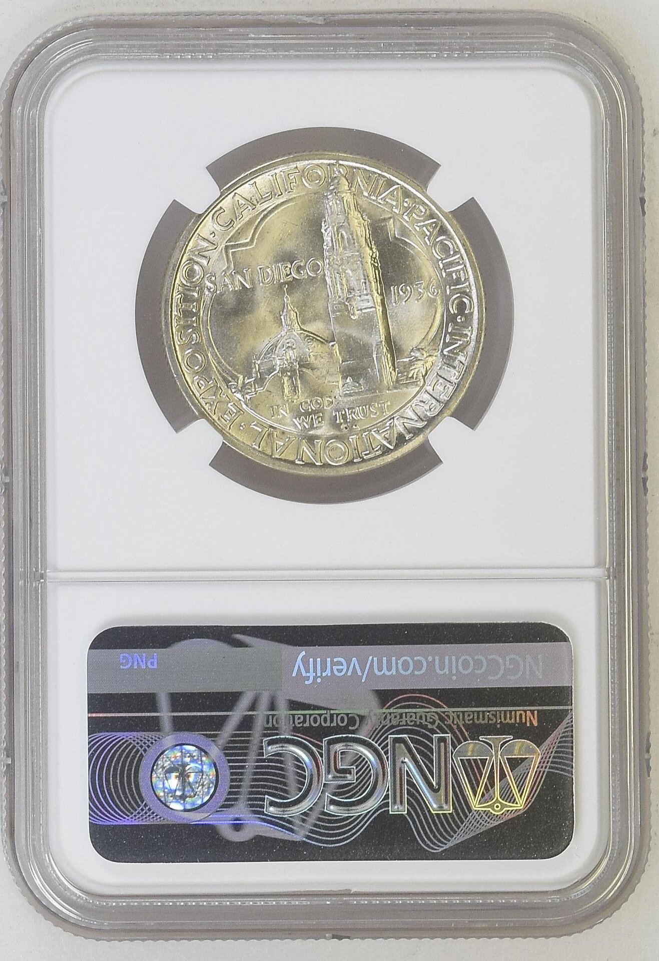 1936D 50C MS66 CAC California-Pacific Exposition NGC 6685037-007 Slab Reverse.jpg