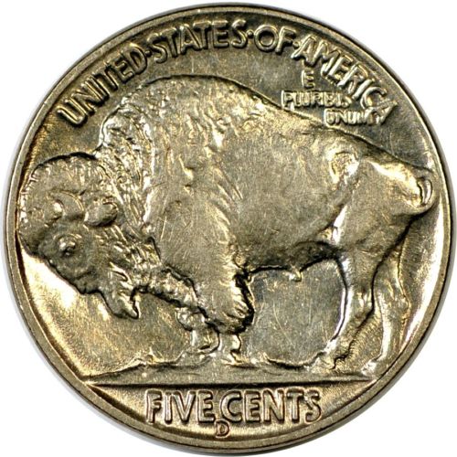 1937-D 5C Buffalo Nickel AUreverse.jpg