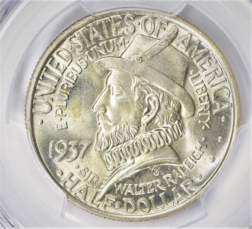 1937 Roanoke Island, North Carolina, 350th Anniversary Half Dollar Obverse.jpg