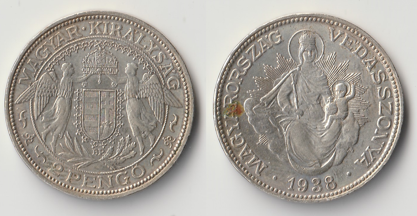 1938 hungary 2 pengo.jpg
