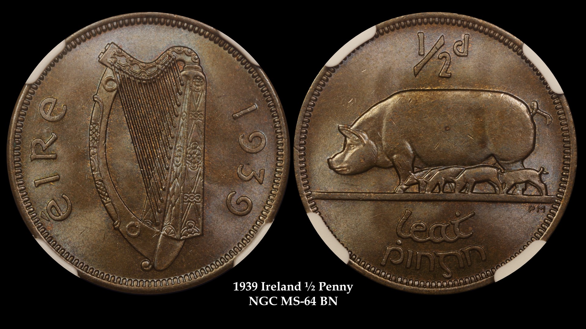 1939 Ireland Halfpenny MS-64 BN 4757239004.jpg