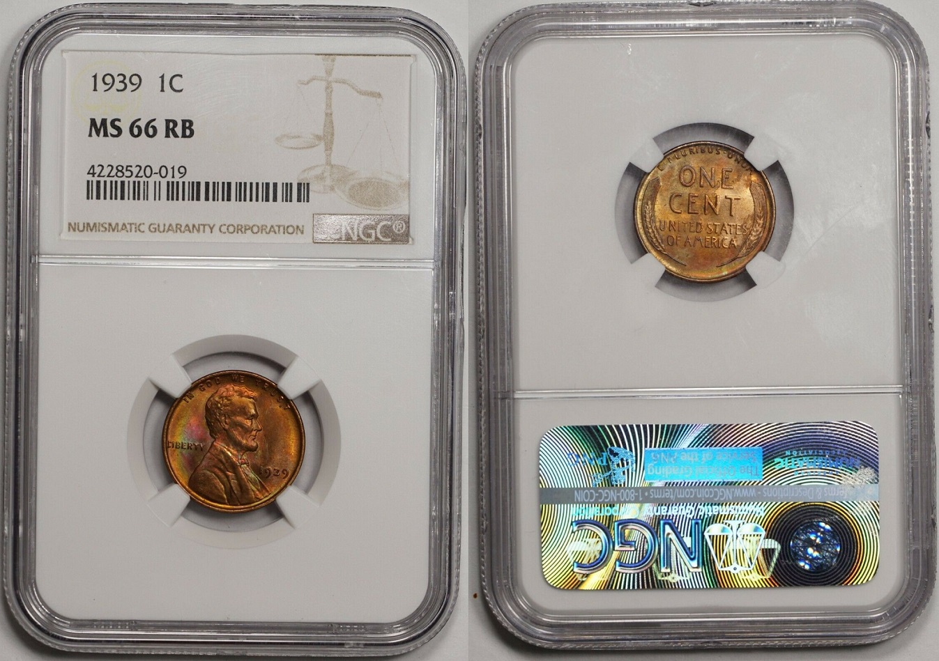 1939- NGC Ms-66 RB Gem Neon Rainbow Lincoln Cent (DR).jpg