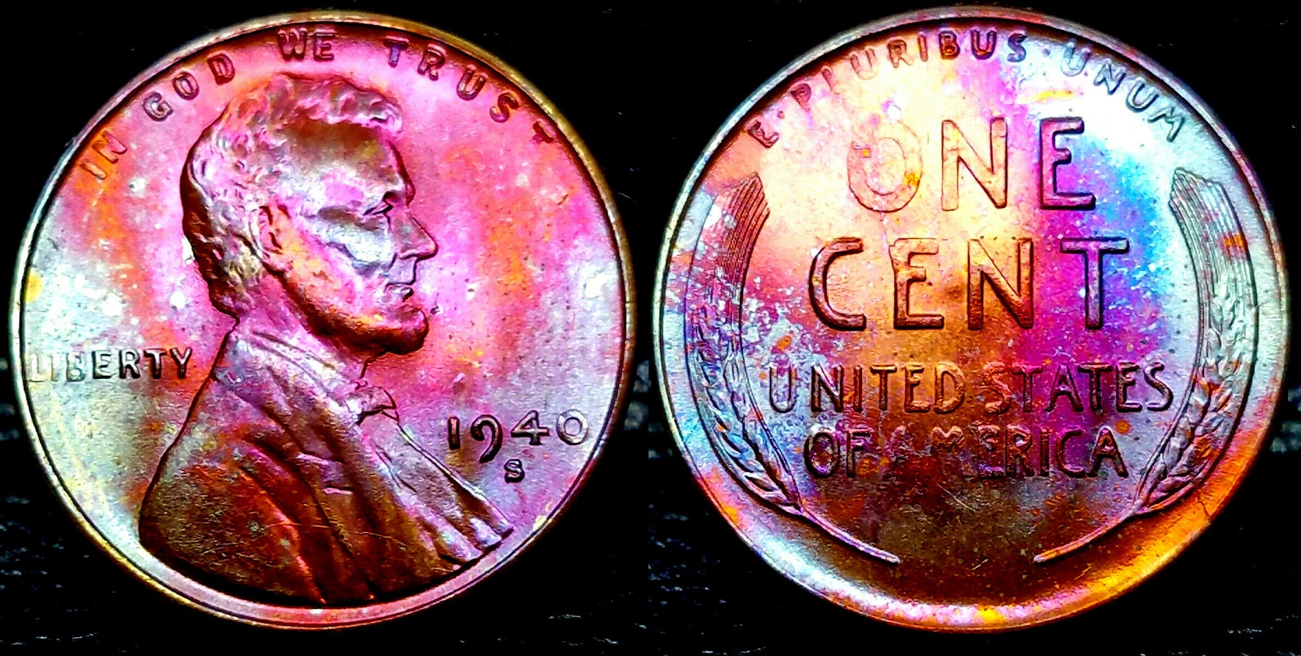 1940-S Lincoln Cent - Toned uperb Ms++ Gem++  $10.50  283949453745  bdoubrava12012  o.jpg