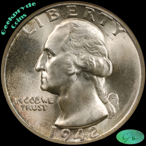 1942 25C QUARTER DOLLAR - WASHINGTON, SILVER NGC MS66 958039-003 CAC Obv Closeup.jpg