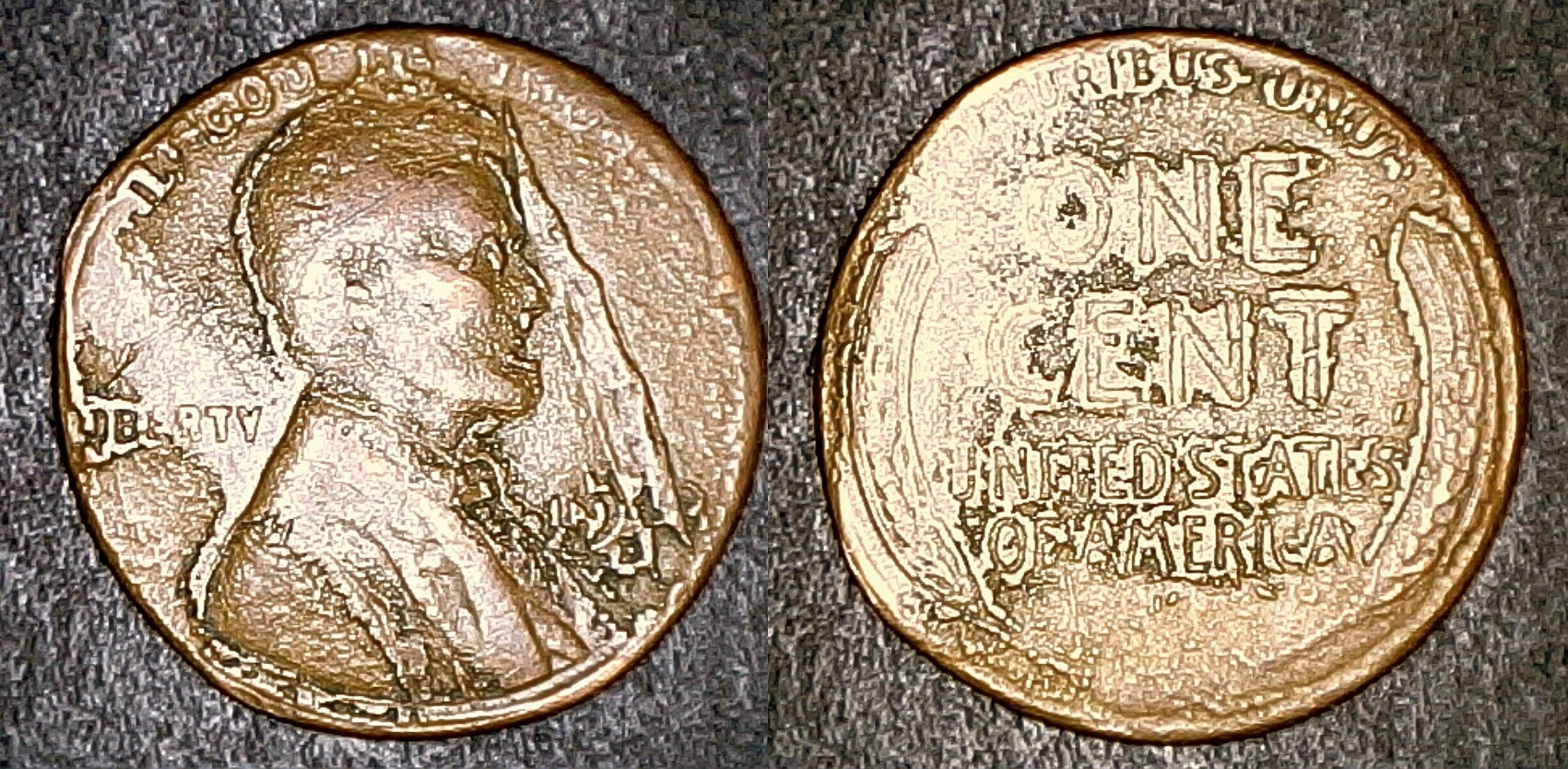 1942-D Lincoln Unusal Mint Error Defective Thin Planchet  $20.50 + $0.55  383282322623  xk499 o.jpg