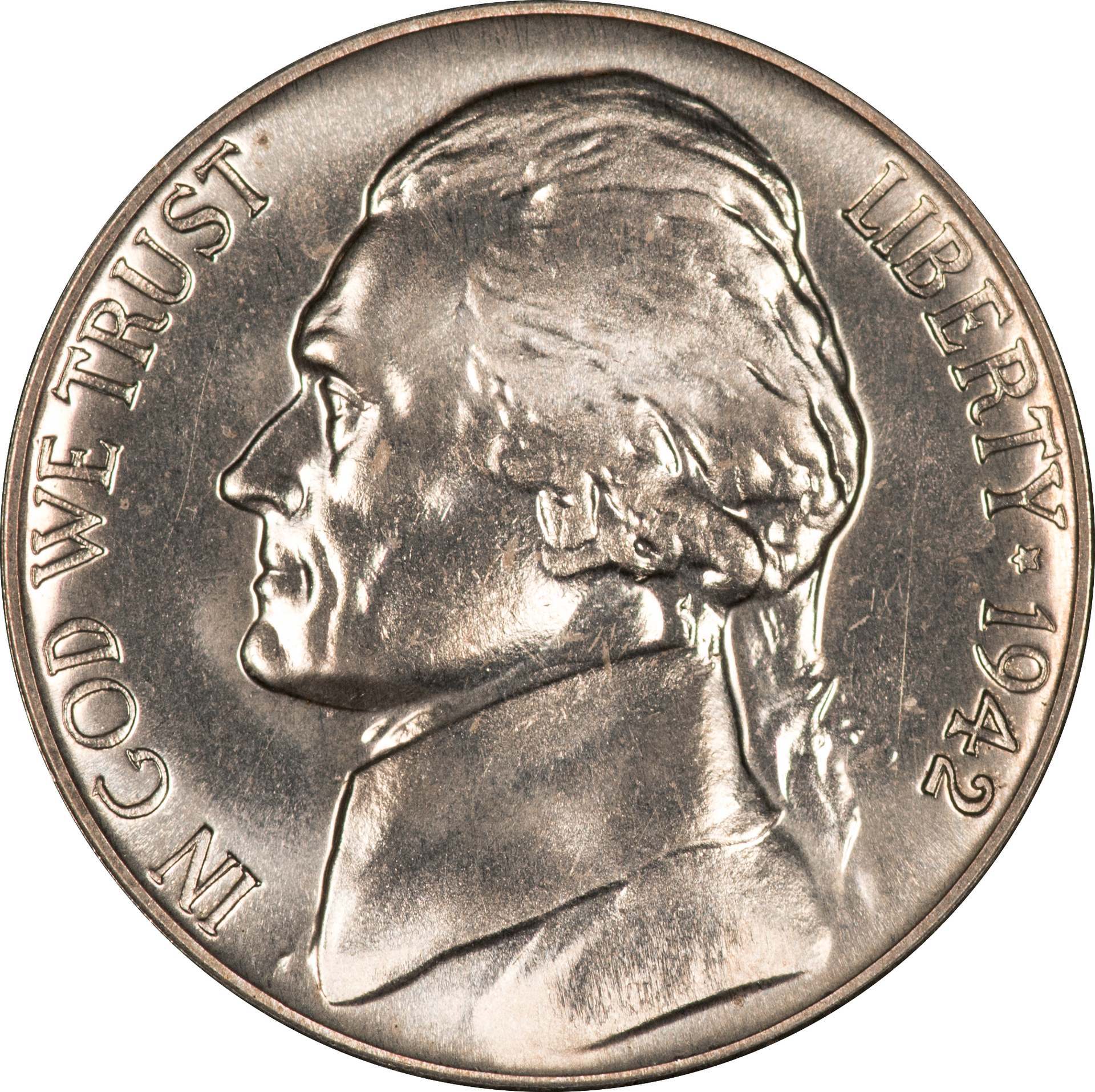 1942 Proof Jefferson Nickel WDDR003 - Obverse.jpg