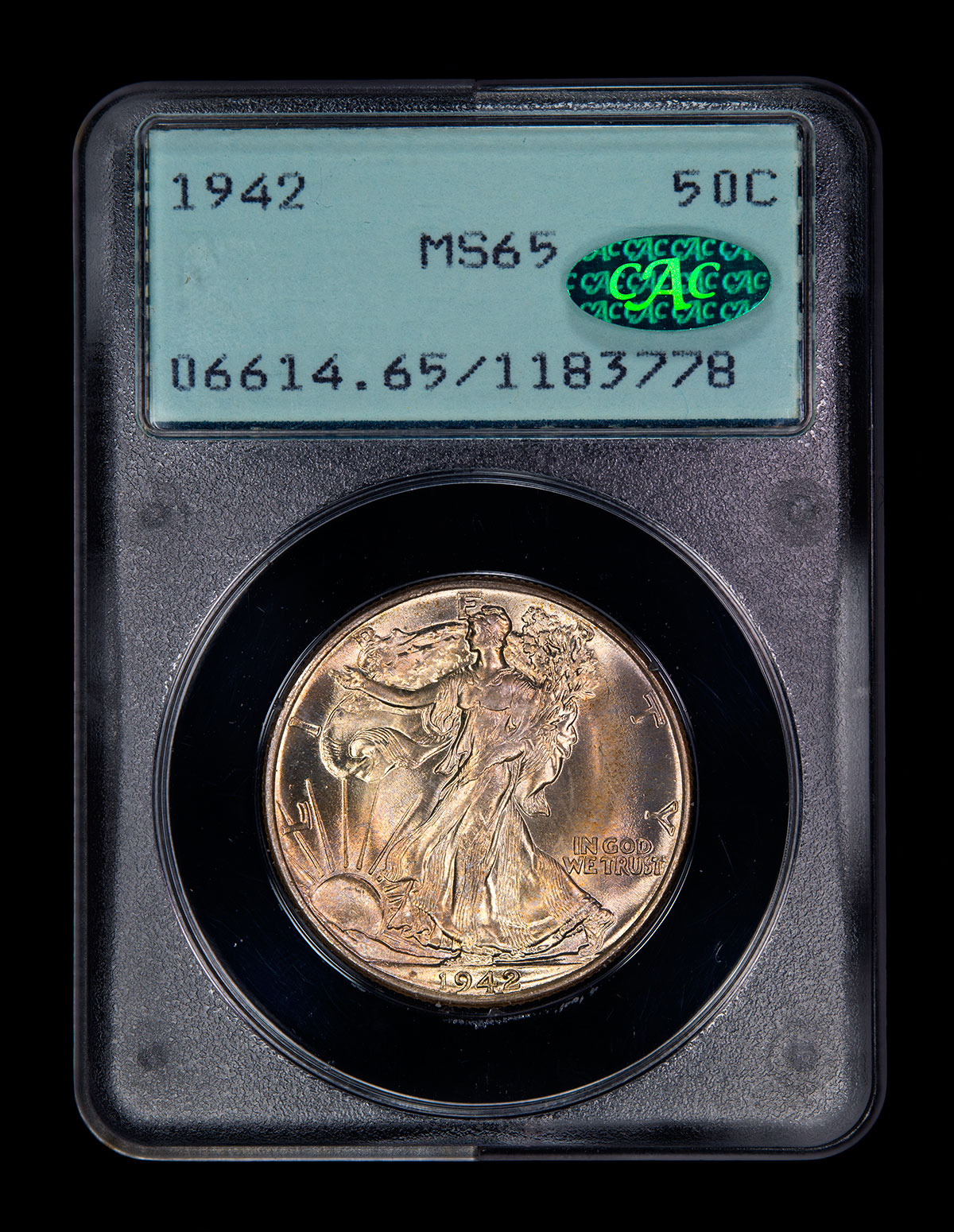 1942-Walking-Liberty-Half-Dollar-PCGS-MS-65-Rattler-CAC-Slab-Front.jpg
