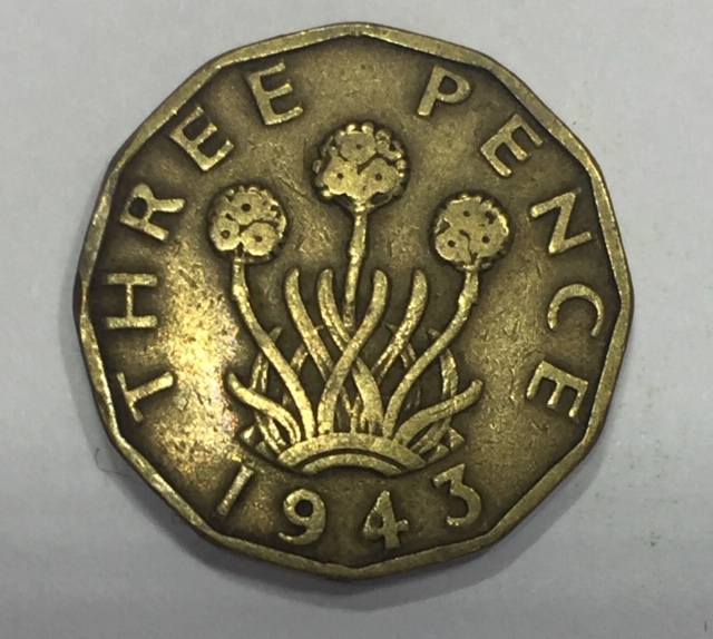 1943 GB Brass threpenny bit error R.15.jpg
