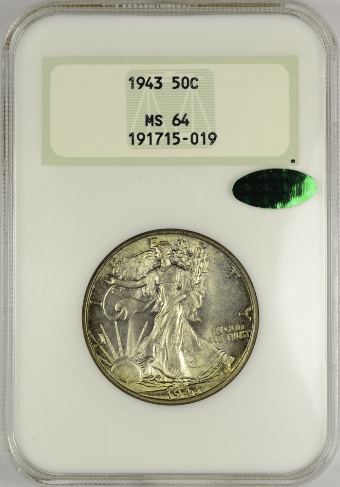 1943 HALF DOLLAR - WALKING LIBERTY NGC MS 64, CAC green! 50C Obv Slab Coin 019.jpg