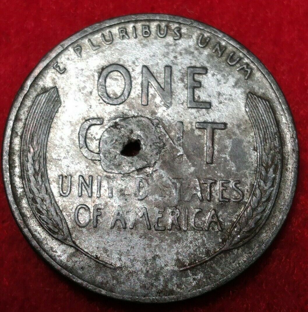1943-p Cuds Error On Obverse And Reverse With Hole Wheat Cent #9 r.jpg