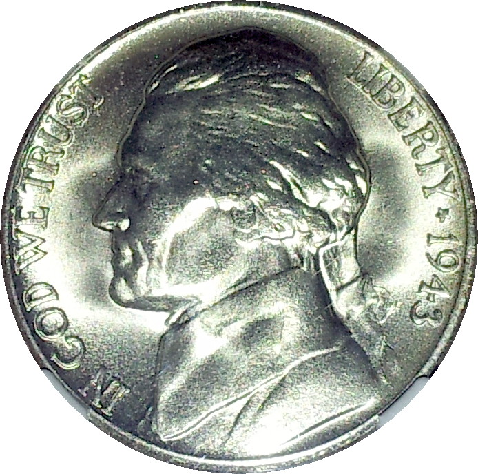 1943 S USA Jefferson Nickel MS66 Obv.JPG