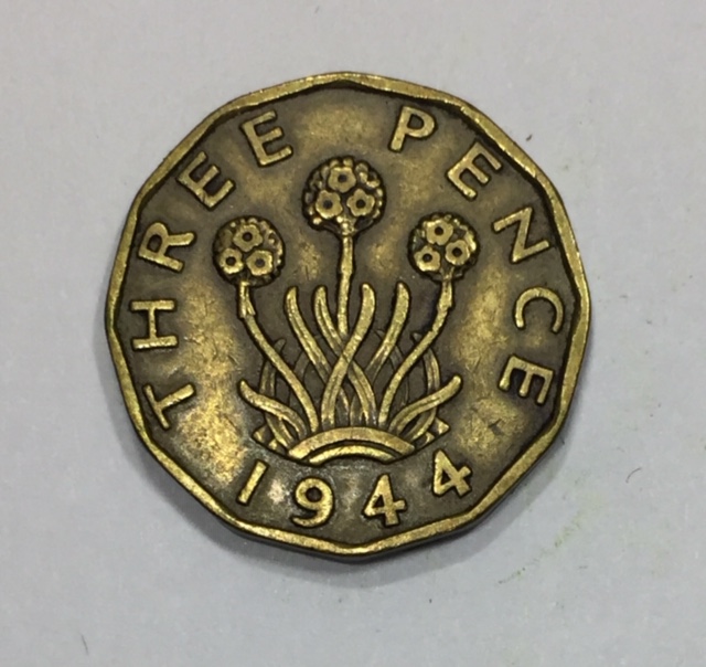 1944 GB Brass threpenny bit error R.3.jpg