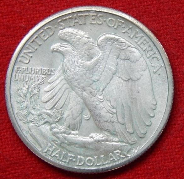 1945 D walking Liberty Half rev.jpg