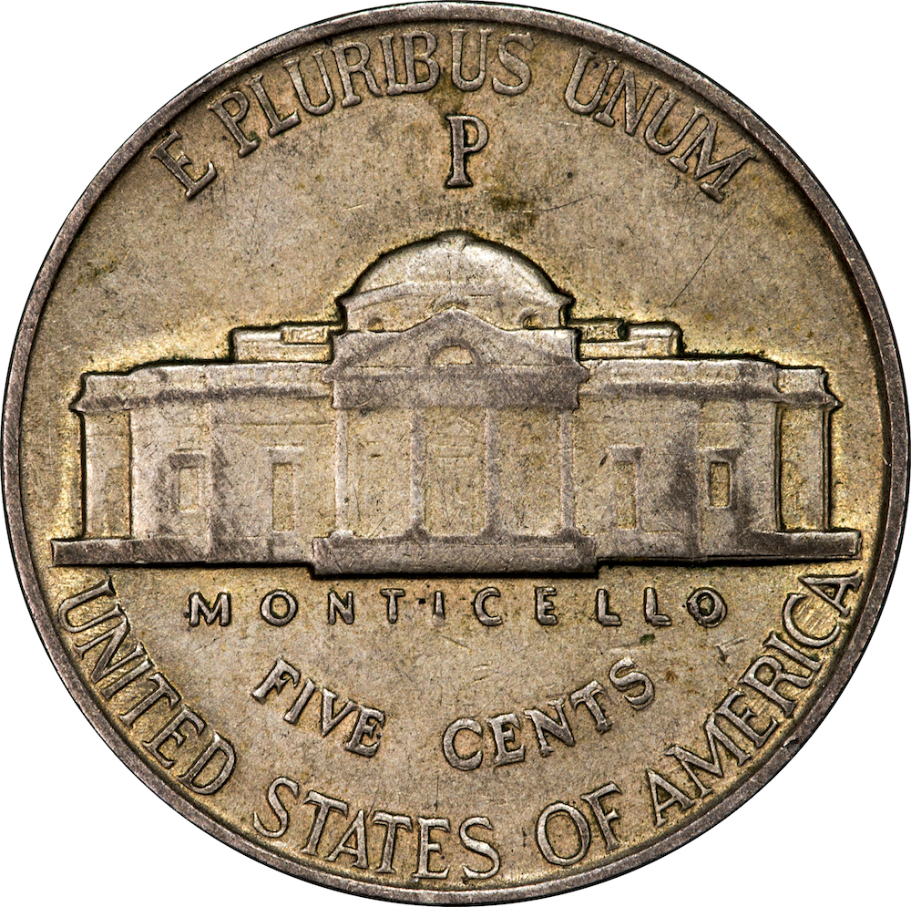 1945 P Jefferson Nickel DDR - Reverse.jpg