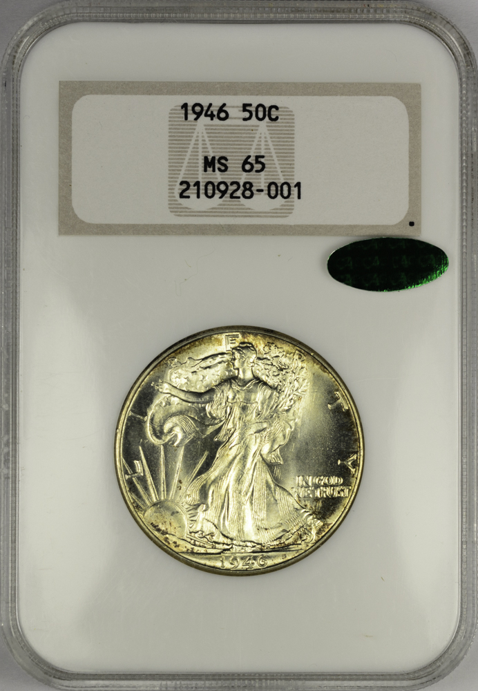 1946 HALF DOLLAR - WALKING LIBERTY NGC MS 65, CAC green! 50C Obv Slab.jpg