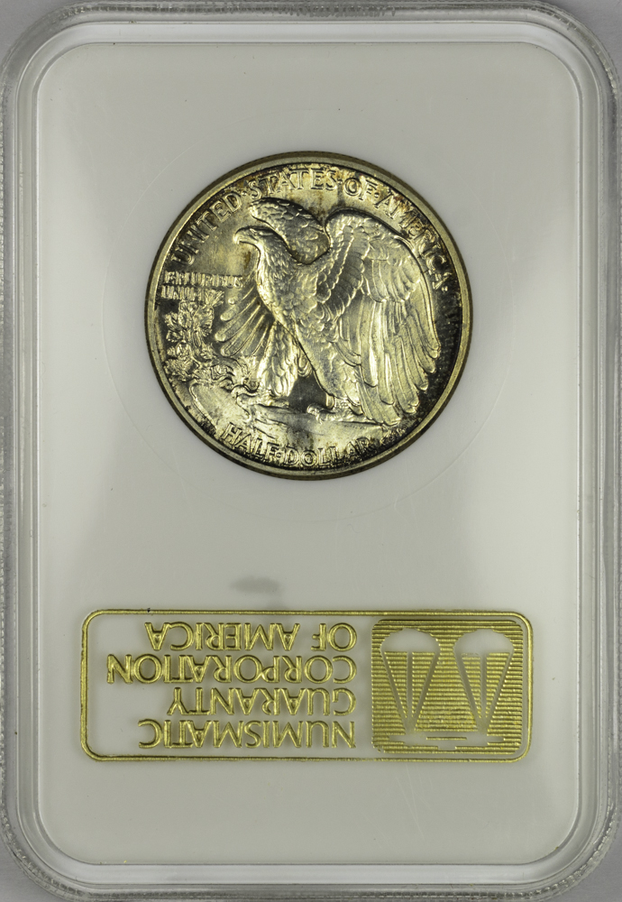 1946 HALF DOLLAR - WALKING LIBERTY NGC MS 65, CAC green! 50C Rev Slab.jpg