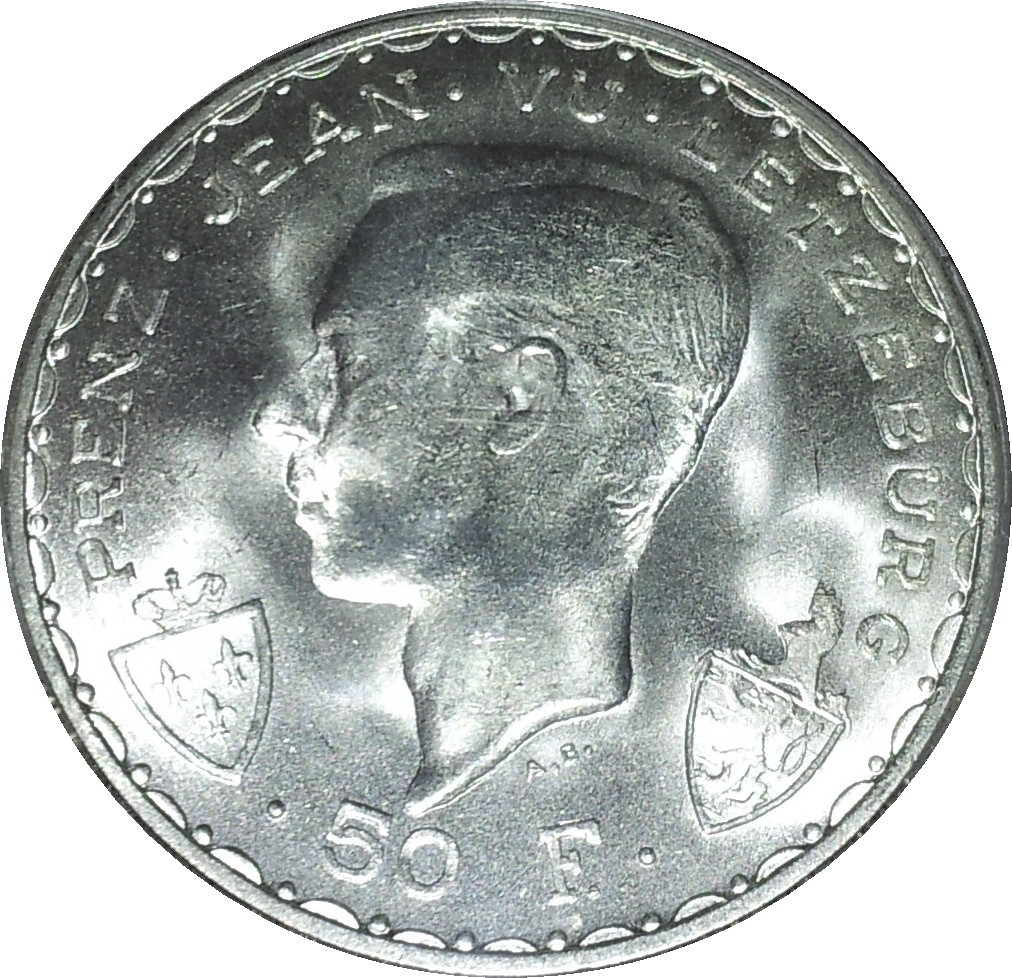1946 Luxembourg Fifty Francs MS66 Obv.JPG