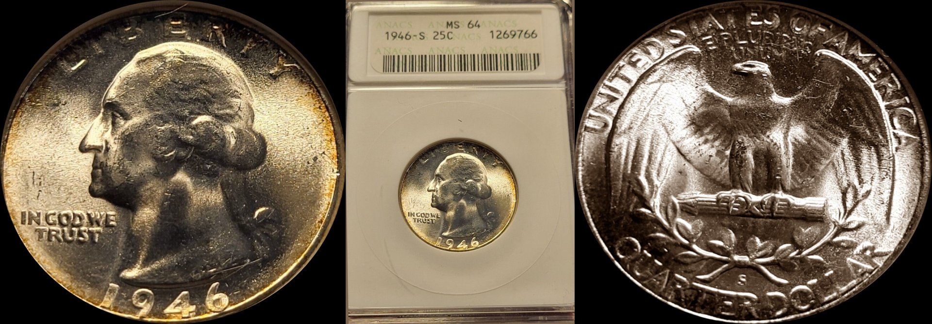 1946 S Washington Silver Quarter, ANACS MS 64 A1-horz.jpg