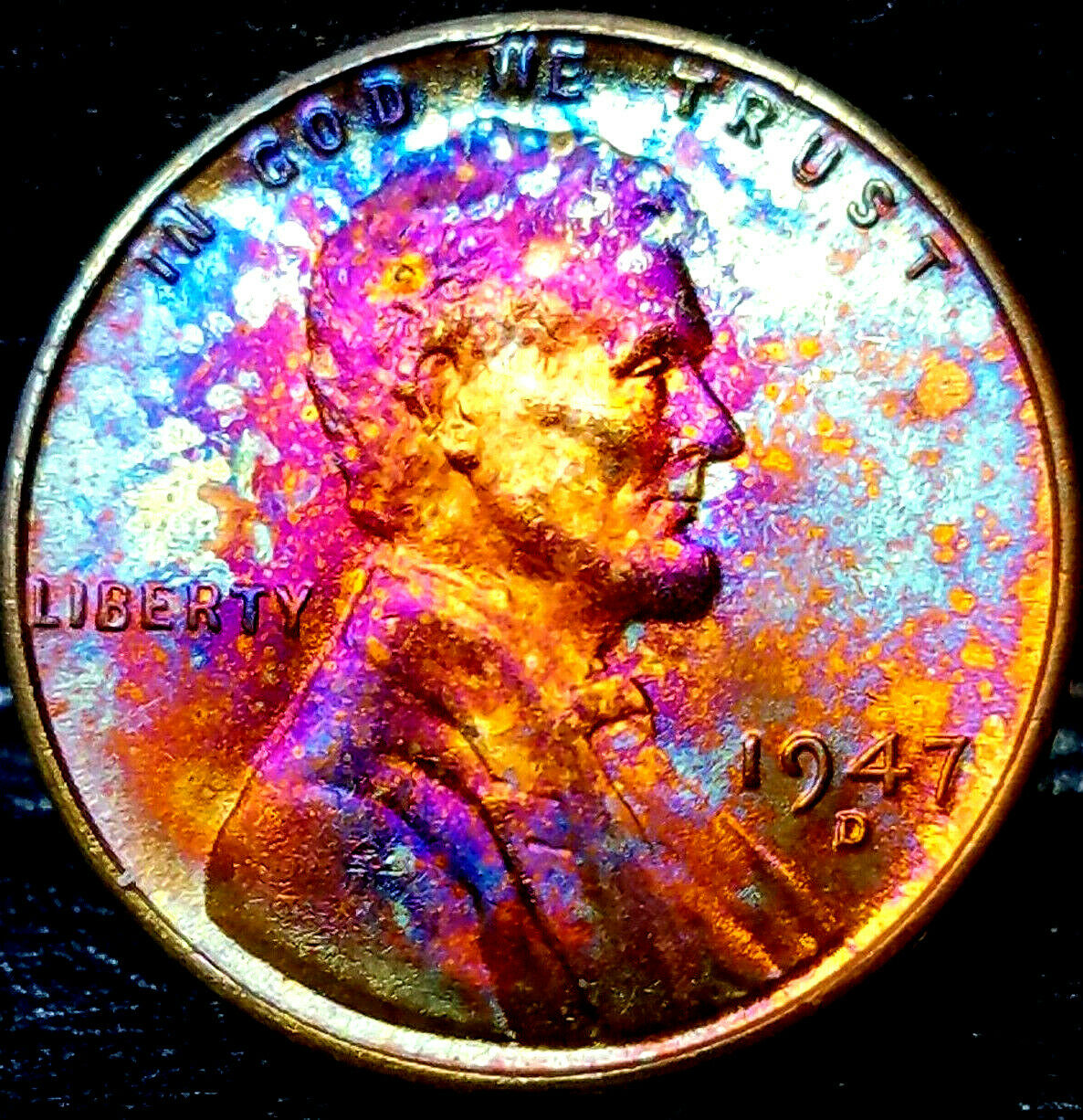 1947-D Lincoln  Cent  Toned  Superb Ms Gem++  $3.75 + 000  283946154090   bdoubrava12012 (1).jpg
